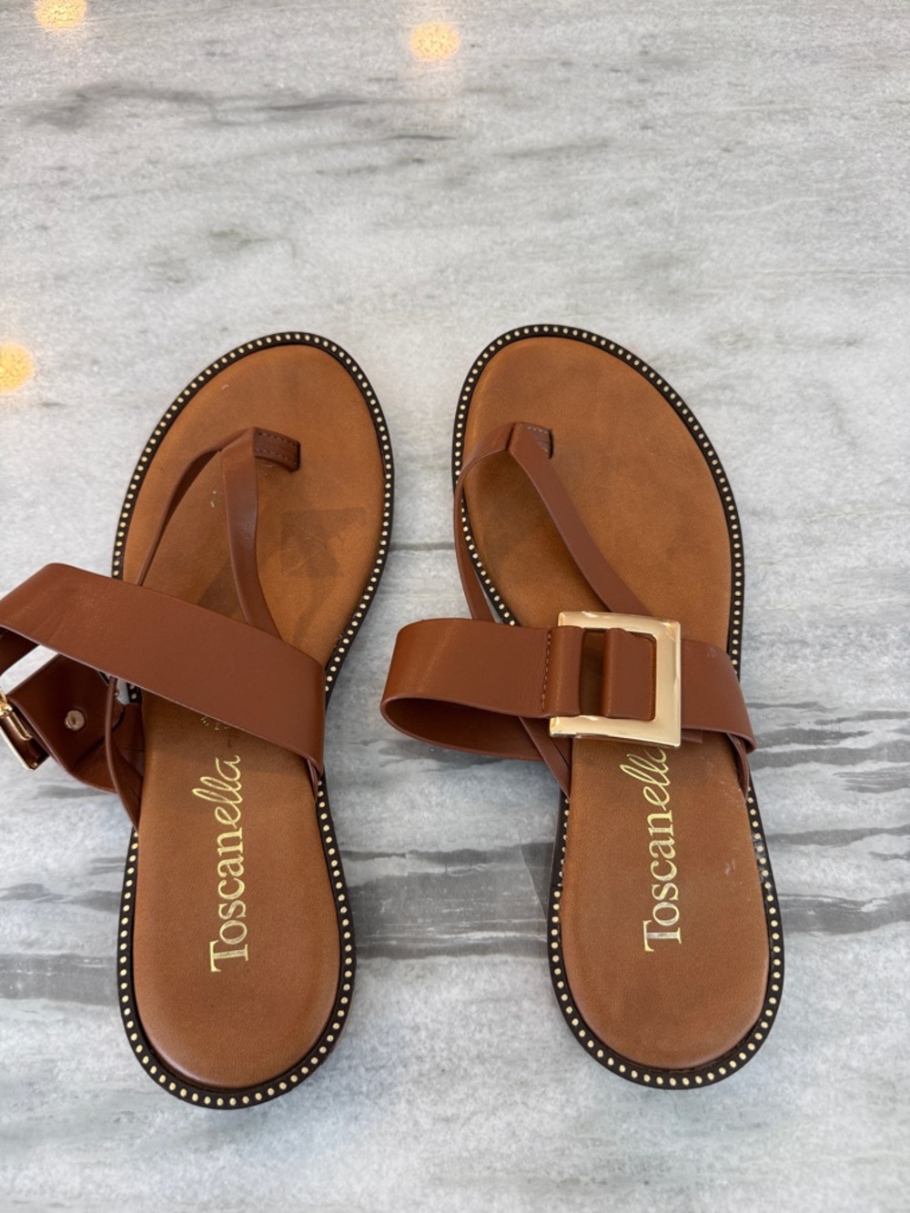 Brown Buckle Strap Women's Sandals